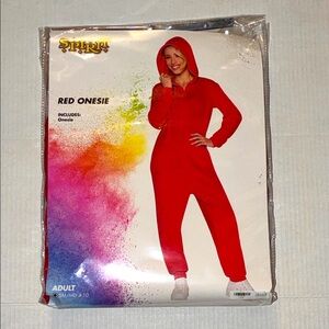 Vibrant Red Hooded Onesie